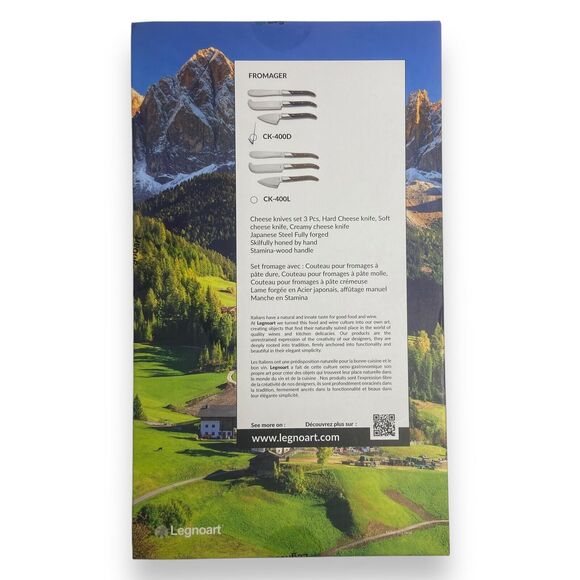 Legnoart Fromager Cheese Enthusiast Knives Set Of 3 Cheese Knives Wood Handles - Picture 8 of 9